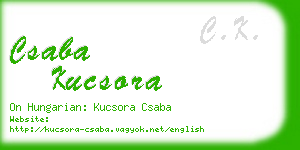csaba kucsora business card